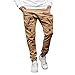 Produktbild Aoogo Herren Sport Pure Color Bandage beiläufige lose Sweatpants Drawstring Pant Mode Männer Persönlichkeit Freizeit Einfarbig Multi-Tasche Bewegung Hose