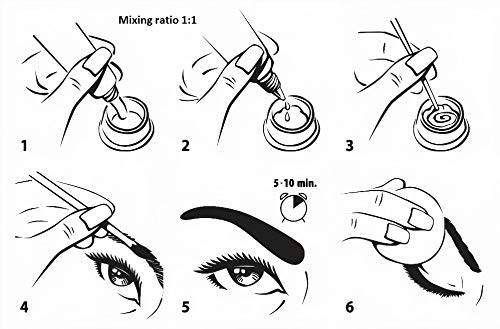 Demure Wimpernfarbe und Augenbrauenfarbe Set mit Keratin, 20+ Anwendungen, bis zu 4 Wochen Wirkung, All in One Color Gel Eyelash & Eyebrow Tint Kit (1.0 Schwarz)