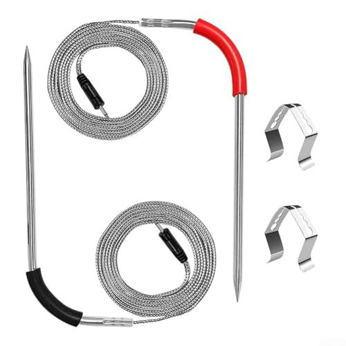Lot de 2 sondes de température de viande, thermomètre de gril pour sonde de cuisson Weber BBQ, avec précision de ± 1,-13,3 °C, pour Weber Connect pour Smart Hub