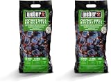 Weber Grill-Briketts aus Kokosnussschalen (4kg Sack), leistungsstark, für Lange und konstante Glut, ideal für längeres Grillen des Grillguts, 100% natürlich (18401) (Packung mit 2)