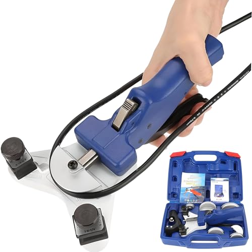 Kit de doblador manual de tubos, rango de flexión de 0-90° de 5-12 mm, kit de doblado de tubos de cobre y tubo con cortador de tuberías, doblador de tubos de trinquete de refrigeración para aire