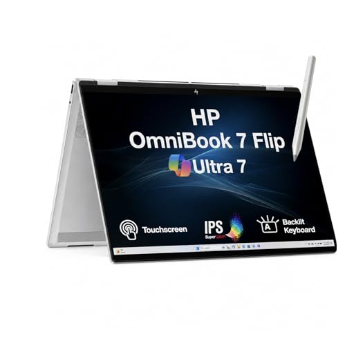 Image of HP OmniBook 7 Flip (Next Gen Envy X360) Copilot+ 2-in-1 Laptop 16 inch 2K Touch | Intel Ultra 7-258V, 32GB LPDDR5X, 1TB SSD, Arc 140V GPU (16GB), Active Pen, Thunderbolt 4, WiFi 7, IR Webcam, Win11Pro