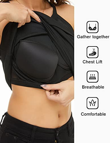 Womens Racerback Ribbed Tank Top Camisole with Built in Bra Running Yoga Sport Bra Athletic Slim Sleeveless Summer Top3