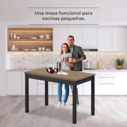 Table de cuisine stable et robuste avec plateau rectangulaire 90x50