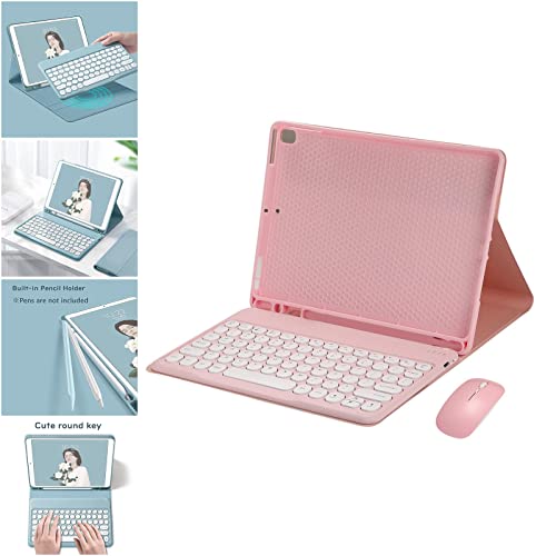 Funda con teclado y ratón Galaxy Tab S6 Lite, soporte antideslizante rosa 7