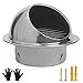 LIGUOYI Grille De Ventilation Hotte, Grille D'Aération Ronde en Acier Inoxydable Ø 125/160/180/200/250/300mm Sortie D'évacuation Mural Bouches D'aération avec/Maille, Empêcher Le Vent De Face