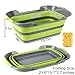 Petschee Collapsible Pet Bathtub with Drainage Hole for Puppy Small Dogs Cats.Multipurpose as Laundry Basket, Storage Organizer, Camping Sink 7.1 Gal/27L（Green）