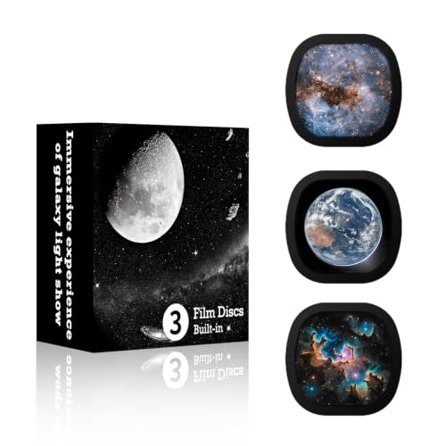 Febotak Proyector de cielo estrellado mejorado, lámpara planetaria de cielo estrellado para dormitorio niños adultos con 13 discos planetarios, nebulosa/luna/cielo galaxia, luz de noche (negro oscuro)