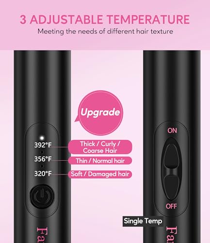 Farery Mini Thermal Brush 3 Temperature Adjustable, Travel Curling Iron for Short Hair 1 Inch, Heated Round Brush for Soft Curls, Lightweight Curling Wand Perfect for Bouncy Hair, Dual Voltage - Thumbnail 3