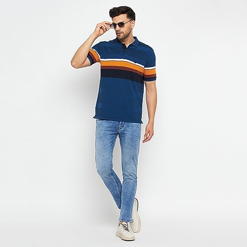 Image of Duke Stardust Men Polo Neck Half Sleeve Cotton T-Shirt (LF7069 D.Navy XXL)