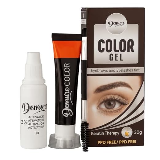 Set de Tinte para Pestañas y Cejas Demure con Queratina, sin PPD, sin Amoniaco, 20+ Aplicaciones, efecto hasta 4 semanas, Eyelash & Eyebrow Tint Kit (Marrón oscuro 3.0)