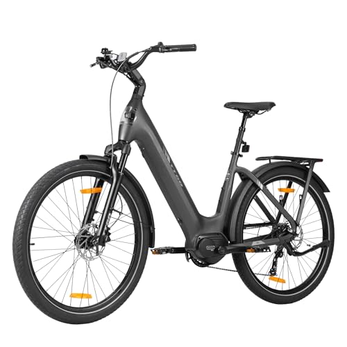 ttgo E-Bike 27,5 Zoll mit 250W Mittelmotor, Elektrofahrrad mit 36V 18Ah Akku, 9-Gang Schaltung, Reichweite bis 110-130 km, Leichtes Aluminium E-Citybike, Z5 (Titangrau)