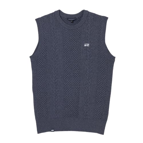 ROSASEN（ROSASEN） ゴルフウェア ケーブル編み ニットベスト 044-14872-25AW-096（ブルー/ＬＬ/Men's）
