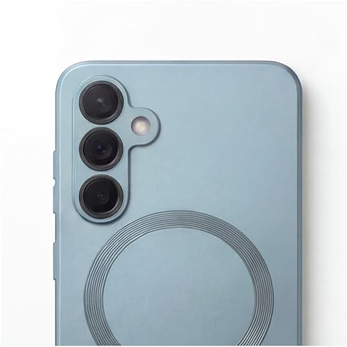 Image of amazon basics Premium Mag-Safe Case for Samsung Galaxy A57 5G | Shockproof & Anti-Scratch Cover | Soft Silicone with Wireless Charging | Camera Lens Guard - Blue