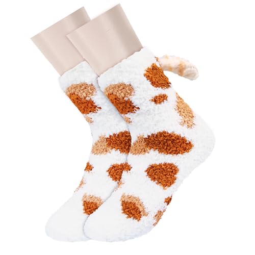 Image of Benefeet Sox Women Fuzzy Socks Funny Cat Gifts Cozy Soft Fluffy Winter Warm Sleeping Cute Animal Slipper Socks for Cat Lover