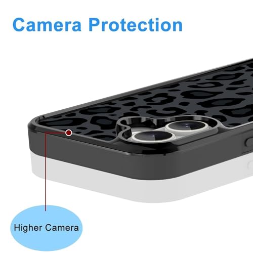Image of KANGHAR Case Compatible with iPhone 17,Black Leopard Design | Tire Texture Non-Slip +Shockproof Rugged TPU Protective Case for iPhone 17 6.3 Inch