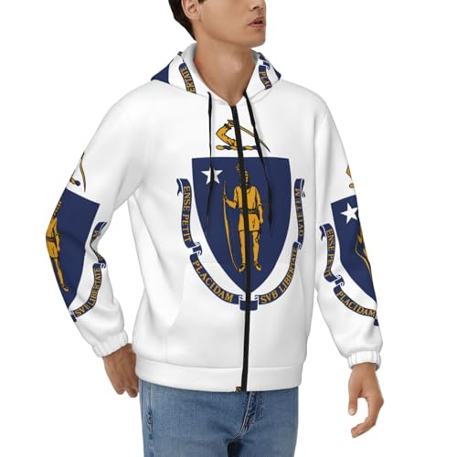 Sweat à capuche chaud homme Massachusetts pour briser le froid d'hiver