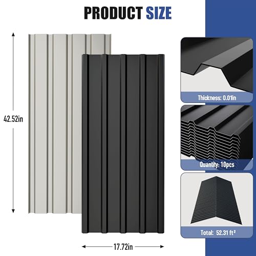 image for Brakki Metal Roofing Panels 10pcs 52.4 ft², L42.52