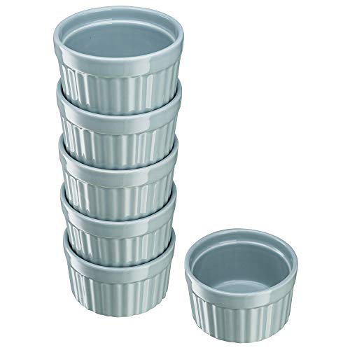 Kook 10 Oz Porcelain Ramekins, Oven Safe, For Baking Pot Pies, Creme Brulee, Lava Cake, Soup, Set Of 6, #TOP1