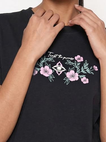 Image of Enamor Athleisure Relaxed Fit Short Sleeve Round Neck Antimicrobial Finish Breathable Stretch Cotton Activewear Sports Tshirt for Women - A301