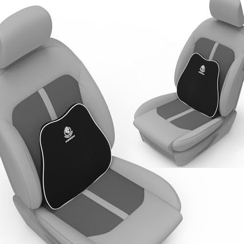 Image of MRRON Slim Back Support for Office Chair | 3 Years Warranty | Medical Grade Memory Foam Car Seat Back Support, Orthopedic Lumbar Back Rest for Back Pain Relief - Back Pillow for Sitting Long Hours