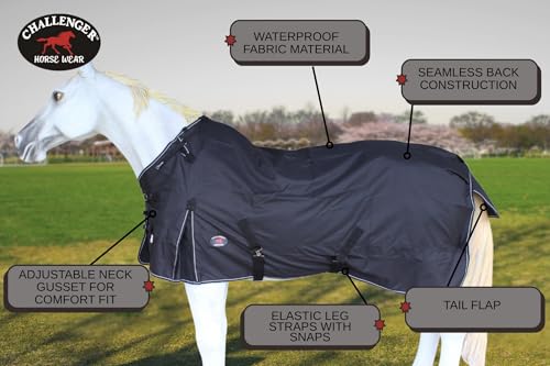Image of Challenger 1200D Turnout Rain Horse Sheet Light Winter Blanket Gusset 363G