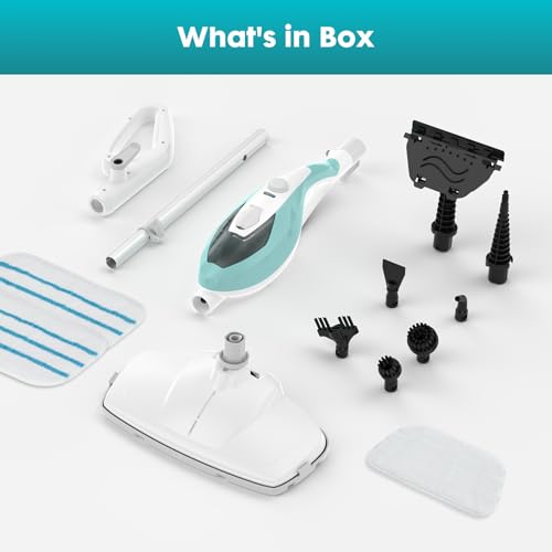 Image of OLIXIS 10 in 1 Steam Cleaner, Removable Handheld Steam Mop with 1550W for Floor Cleaning, 5m Cable, 2 Washable Ear Pads, Multifunction Wood Steamers