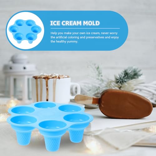 Molde de silicona para helado con diseño 6 conos miniatura 3