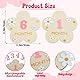 1 Set Meilensteinkarten Baby,DIY Blumen Meilensteinkarten Baby Holz,Austauschbare Figur Babys Monatskarten (1-12 Monate,Rosa)