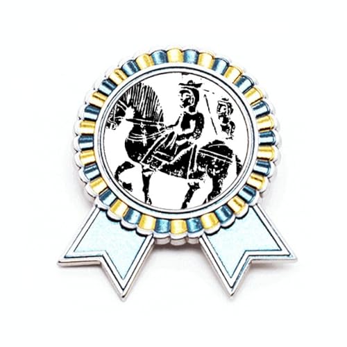 Médaille de vainqueur gravée cavalier Wei-Jin en métal de taille M