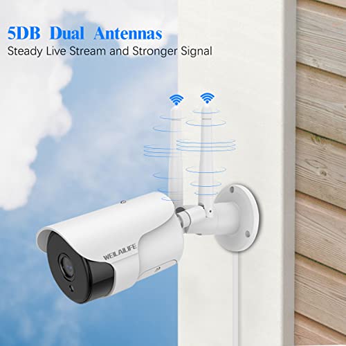 Weilailife 【2-Way Audio & 2-Antenna Enhance】 Hd 5.0Megapixel Outdoor Wireless Security Camera System, Wifi Surveillance Camera System, 5.0Mp 8 Cams 10-Channel Waterproof Home Video Surveillance #TOP5