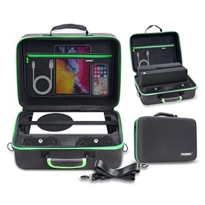 2-in-1 Carrying Case for Xbox Series X/S, Travel Storage Bag for Xbox Series S Console, Controllers, and Accessories During Travel. Hard Shell Case Compatible for Wireless Controllers, Cables