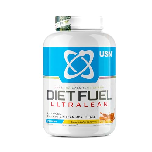 USN Diet Fuel UltraLean Banana Caramel 2KG: Meal Replacement Shake, Diet Protein Powders for Weight Control and Lean Muscle Development - Packaging May Vary
