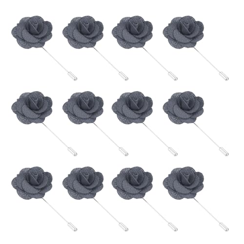 Image of PATIKIL Flower Boutonnieres Pin, Handmade Camellia Lapel Pin for Men Women Suit Wedding Graduation Anniversary Brooch Outfit Accessories