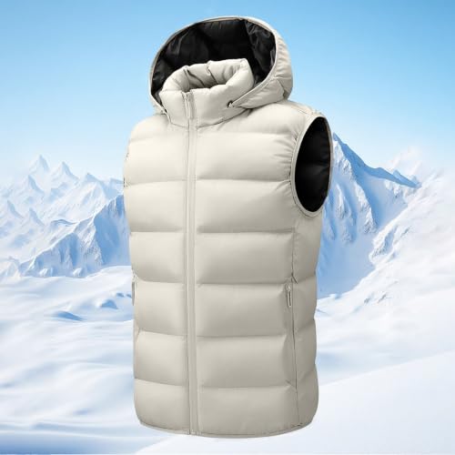 Men's Hooded Puffer Vest Casual Lightweight Full Zip Up Sleeveless Jacket - image 2