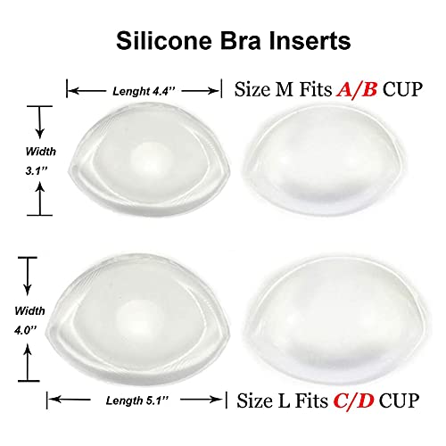 Lzwin Waterproof Silicone Bra Inserts - Push Up Breast Pads Bust Enhancers For Summer Swimsuits & Bikini (Large(C/D Cup)) #TOP2