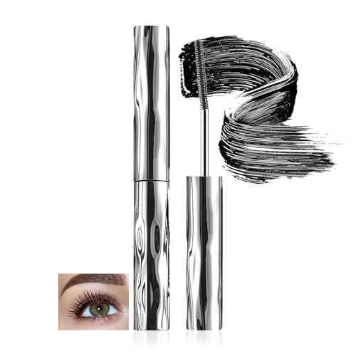 Prreal - Prreal Mascara en métal noir - Imperméable - 3D Curling Eyelash - Brushless Brush - Lavable - Non Clumping - Anti-bavures - Long Eyelashes - Maquillage pour les yeux
