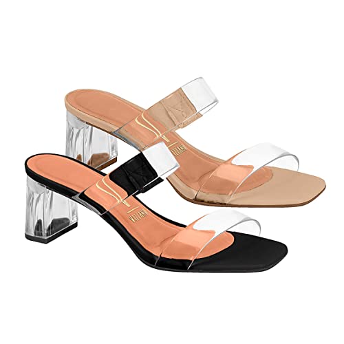 Vizzano Tamanco Salto Acrílico Tira Silicone Transparente - 6430.312 (35)