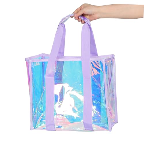 Beaupretty 1set Extra Large Beach Tote Bag for Women Iridescent Organizer Pouch Versatile Travel and Shopping for Beach Trips4