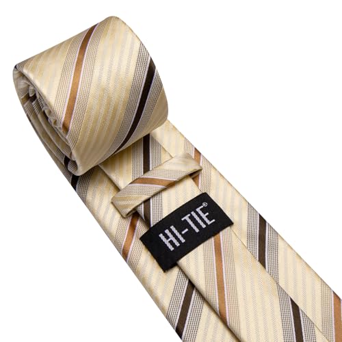 Image of Hi-Tie Mens 70inches Tie Set Extra Long Necktie for Men Cufflinks Handkerchief Big Tall Men Business Wedding