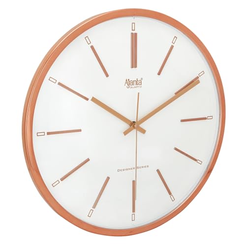 Image of Ajanta Wall Clock for Home and Offices Silent Sweep Movement 12 Inches Analog Wall Clock Wall Watch (White 30 x 30 x 4 cm), Plastic