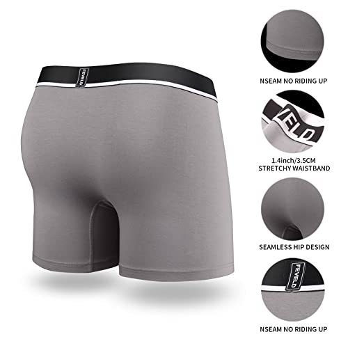 Men's Boxer Briefs Comfortable Cotton Stretch Quick Dry Sports Underwear Regular and Long Leg Available3