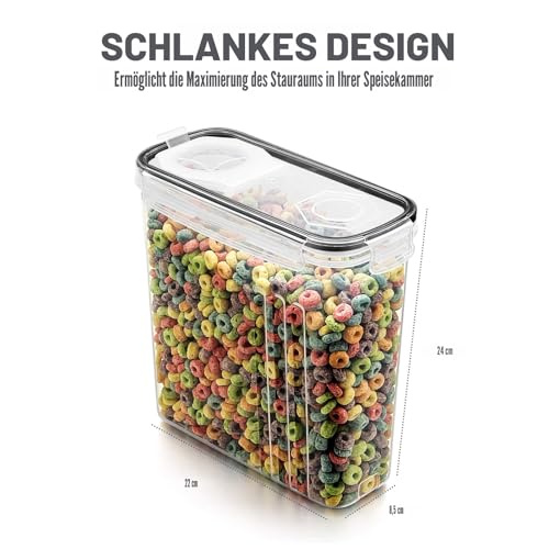 Wildone Müsli-Behälter-Set aus Kunststoff, 6 große (16,9 Tassen, 384 ml), luftdichte Frischhaltedosen – auslaufsicher… – Ansicht 4