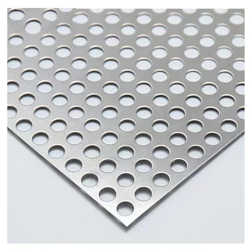Perforated Metal Sheets, Expanded Metal Mesh Aperture 8mm/ 0.32in, Perforated Stainless Steel Sheet, Stainless Steel Mesh Screen Panel, For Industrial & Home U(Size:110*55 cm,Color:Double-bound 1.6mm)
