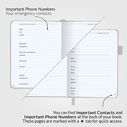 Gogirl Address Book – Telephone And Address Book With Alphabetic Tabs For Safely Storing Contacts, Small-Sized (4.0″ X 5.5″) Pu Leather Hardcover – Grey #TOP3