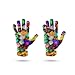 QINGKAI Gants Femme Hiver,Gants D'Écran Tactile pour Femmes Hiver Chaud Gant Tricoté Couleur De Pâques Motif De Fleurs Peint À La Main Imprimé Oeuf Coupe-Vent Mitaines À Doigts Complets pour Conduite