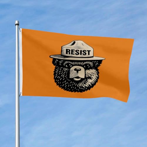 Smokey Bear Flag Resist Fascism Banner 3x5 Feet