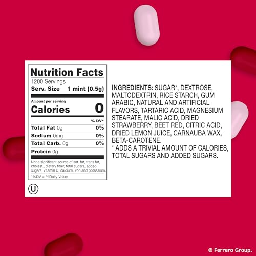 Tic Tac Strawberry & Cream, On-the-Go Pocket-Sized Mints, 100 pieces, Bulk 12 Pack, 1.7 oz Each