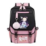 RETEN Anime Backpack for Girls with USB Charging Port 20L School Backpack for Teens Large Laptop Daypack for Travel Daily Use
