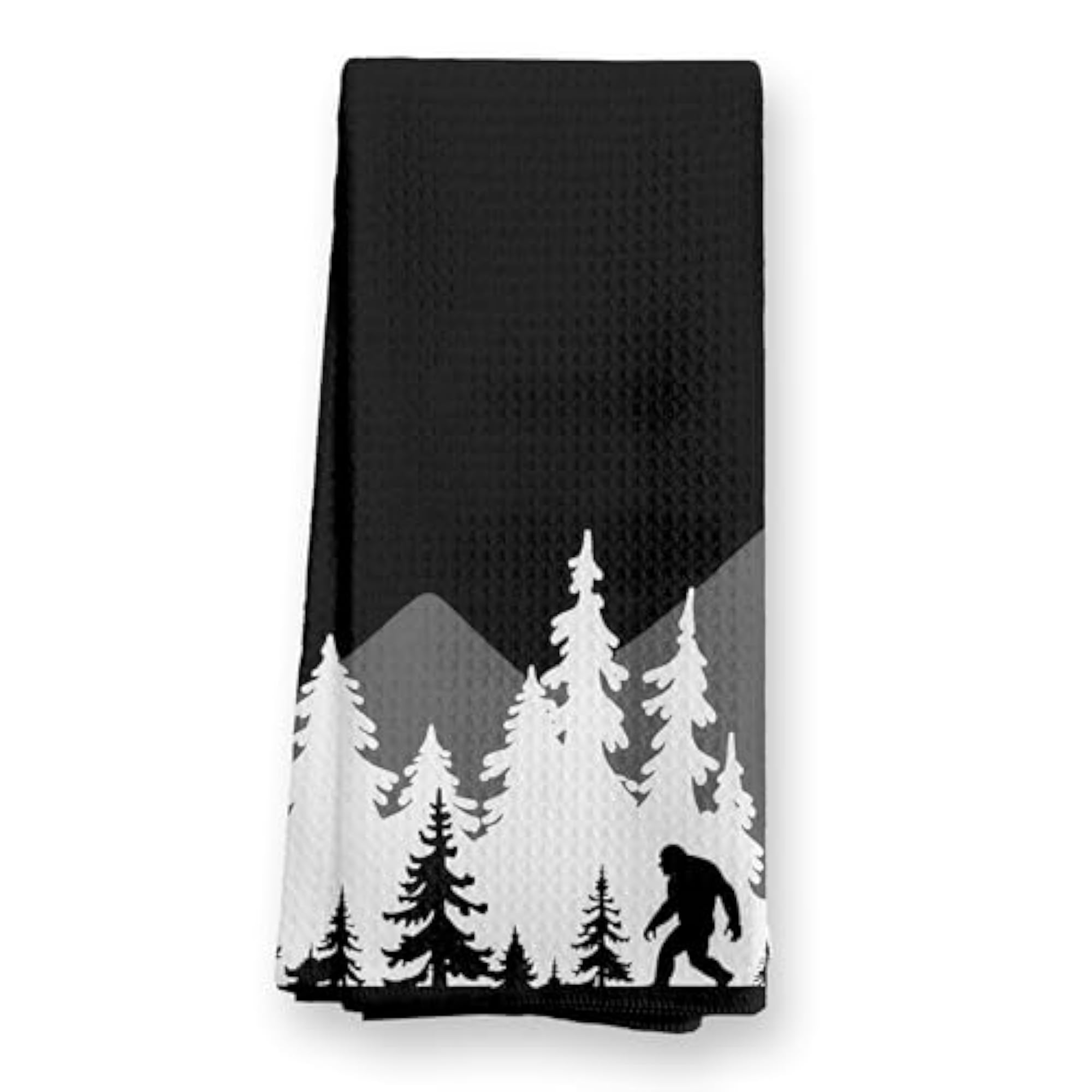 Funny Christmas Sasquatch Kitchen Towels, Holiday Gift